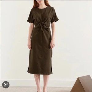 Modern Citizen McKenna Tie Back Wrap Dress Olive Green/Brown size Medium